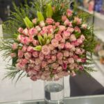 The beauty of the pink rose vase