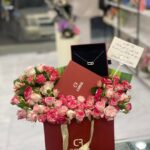 Coral necklace with baby roses 4