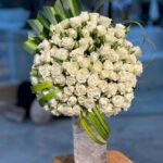 The elegance of a white rose vase